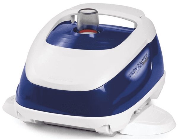 A blue and white Hayward W3925ADC Navigator Pro Suction Pool Cleaner for In-Ground GUNITE Pools up to 20 x 40 ft. (Automatic Pool Vacuum) on a white background.